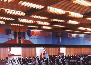 Wandrelief aus Bronze mit Glas für die WestLB in Köln